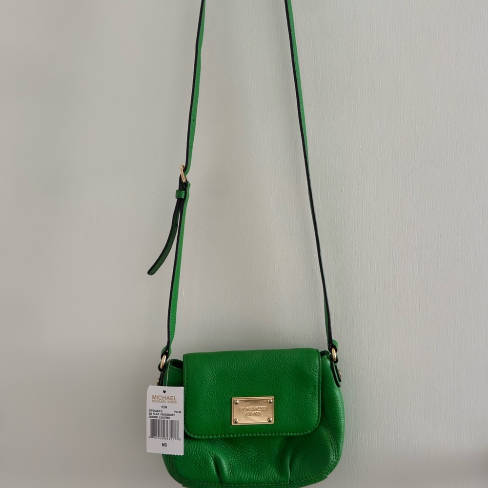 NWT Michael Kors Vibrant Green Crossbody Bag